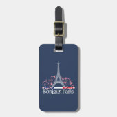 Vakantie Eiffeltoren Bonjour Parijs  Bagagelabel (Voorkant verticaal)