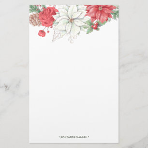 Vakantie Elegant Foliage Monogram Stationery Briefpapier