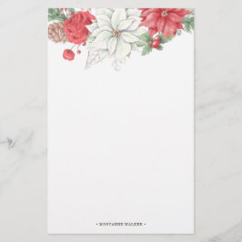 Vakantie Elegant Foliage Monogram Stationery Briefpapier