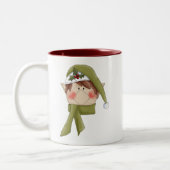 Vakantie Elf T-shirts en geschenken Tweekleurige Koffiemok (Links)