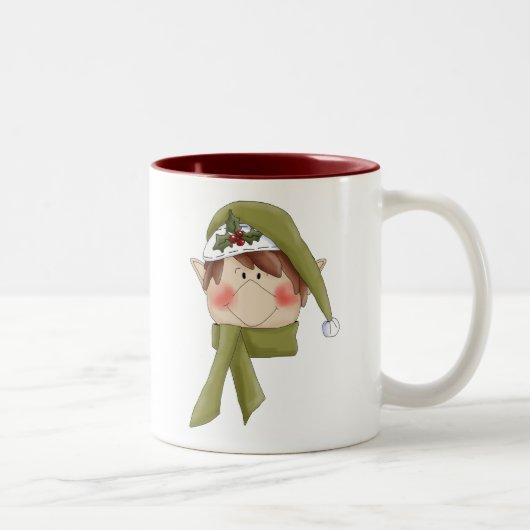 Vakantie Elf T-shirts en geschenken Tweekleurige Koffiemok (Rechts)