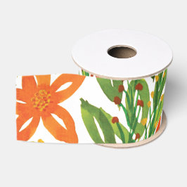 Vakantie en handbediende bloemen grosgrain lint