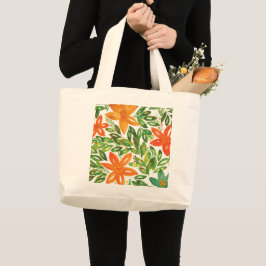 Vakantie en handbediende bloemen Jumbo Canvas tas