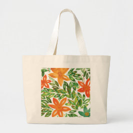 Vakantie en handbediende bloemen Jumbo Canvas tas
