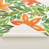 Vakantie en handbediende bloemen sherpa deken (3/4)