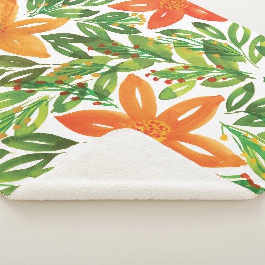 Vakantie en handbediende bloemen sherpa deken (3/4)
