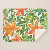 Vakantie en handbediende bloemen sherpa deken (Voorkant (horizontaal))