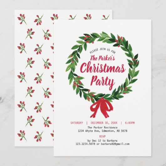 Vakantie en kerstfeest Kaart (Voorkant / Achterkant)