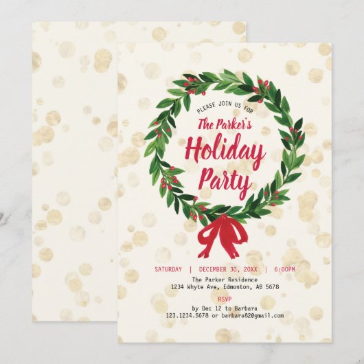 Vakantie en kerstfeest Kaart (Voorkant / Achterkant)