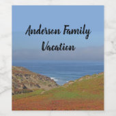 Vakantie en landschap van het gezin wijn etiket (Enkel label)