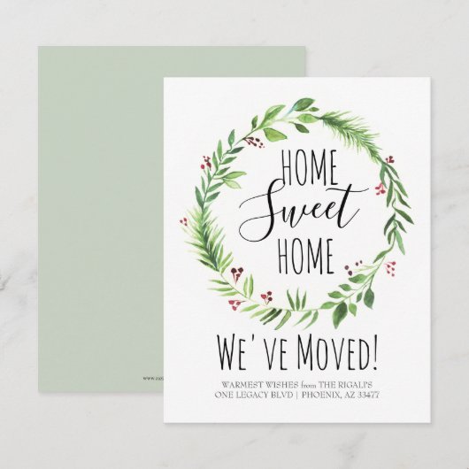 Vakantie en nieuwe aankondiging thuis (Voorkant / Achterkant)