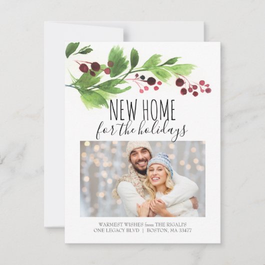 Vakantie en nieuwe aankondiging thuis (Voorkant)