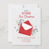 Vakantie Envelop Bloemen Nieuw Huis voor Kerstmis Kaart (Voorkant)