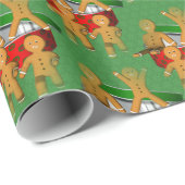 Vakantie Escaping Gingerbrood Cookies Cute Cadeaupapier (Rol Hoek)