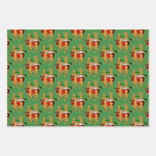 Vakantie Escaping Gingerbrood Cookies Cute   Inpakpapier Vel (Voorkant)