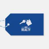 Vakantie Estate Team Blue Gift Labels Cadeaulabel (Achterkant Horizontaal)