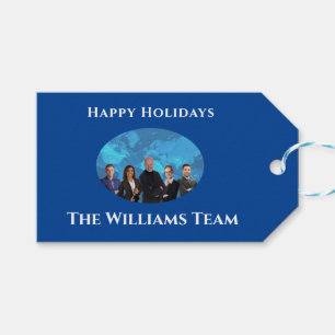 Vakantie Estate Team Blue Gift Labels Cadeaulabel