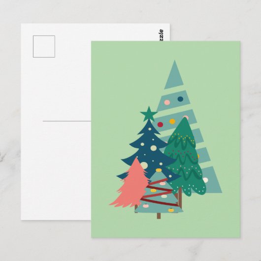 Vakantie Evergreens Design Briefkaart (Voorkant / Achterkant)