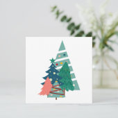Vakantie Evergreens Design Feestdagenkaart (Staand voorkant)