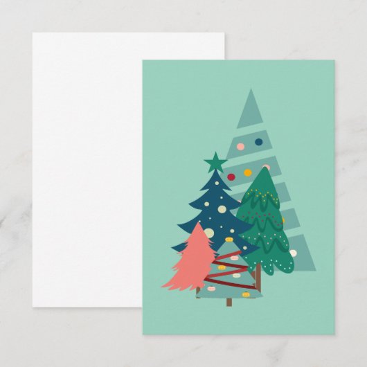 Vakantie Evergreens Design Kaart (Voorkant / Achterkant)