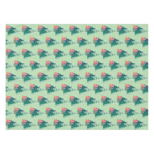 Vakantie Evergreens Design Tafelkleed (Voorkant (Horizontaal))
