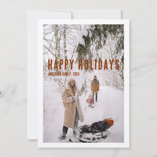 Vakantie familie ambacht papier rustieke kaart (Voorkant)