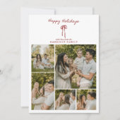 Vakantie Familie Foto Grid Kaart met Rode Bow (Voorkant)