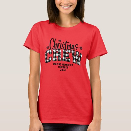 Vakantie Familie Kerst 2024 gepersonaliseerd T-shi T-shirt (Voorkant)