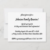 vakantie, familie reünie partij kaart (Achterkant)