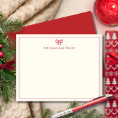 Vakantie Familie Schattige Red Bow Elegant Christm Notitiekaartje