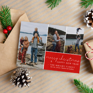 Vakantie Familie Vrolijke Kerstmis Fotokaart Feestdagenkaart