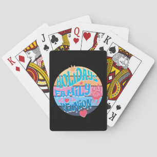 Vakantie Familiebijeenkomst Zomer BBQ Retro Zonson Pokerkaarten