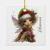 Vakantie Fantasie Fee Keramisch Ornament (Achterkant)