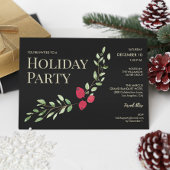 Vakantie Feest Kerst Red Holly Corporate Party Kaart