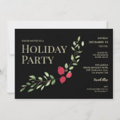 Vakantie Feest Kerst Red Holly Corporate Party Kaart (Voorkant)