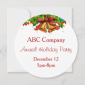 Vakantie feest met Gold Bells uitnodiging (Voorkant)