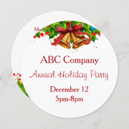 Vakantie feest met Gold Bells uitnodiging