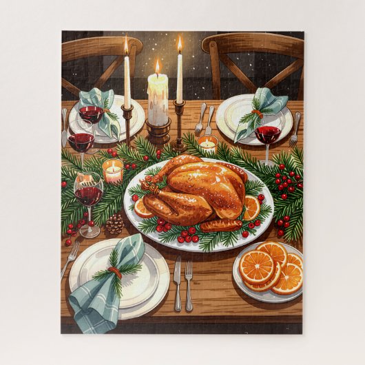 Vakantie Feest met Roast Turkije Legpuzzel (Verticaal)