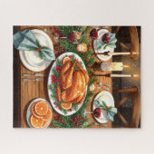 Vakantie Feest met Roast Turkije Legpuzzel (Horizontaal)