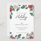Vakantie Feest Rood Groen Bloemen Kaart (Voorkant)