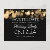 Vakantie Feest Save the Date Winter Wonder Gold Aankondigingskaart (Voorkant)