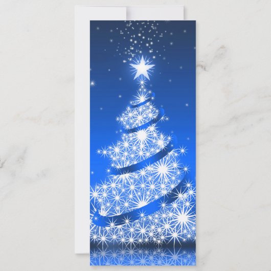 Vakantie feest viering elegante blauwe uitnodiging (Achterkant)