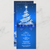 Vakantie feest viering elegante blauwe uitnodiging (Voorkant / Achterkant)