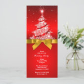 Vakantie feest viering elegante rode uitnodiging (Staand voorkant)