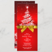 Vakantie feest viering elegante rode uitnodiging (Voorkant / Achterkant)