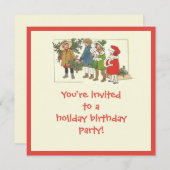 Vakantie, feestdag, kerstfeestdag kaart (Voorkant / Achterkant)