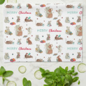 Vakantie feestdag kerstfeestdag theedoek (Gevouwen)