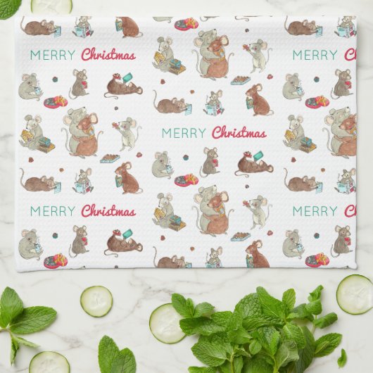 Vakantie feestdag kerstfeestdag theedoek (Gevouwen)