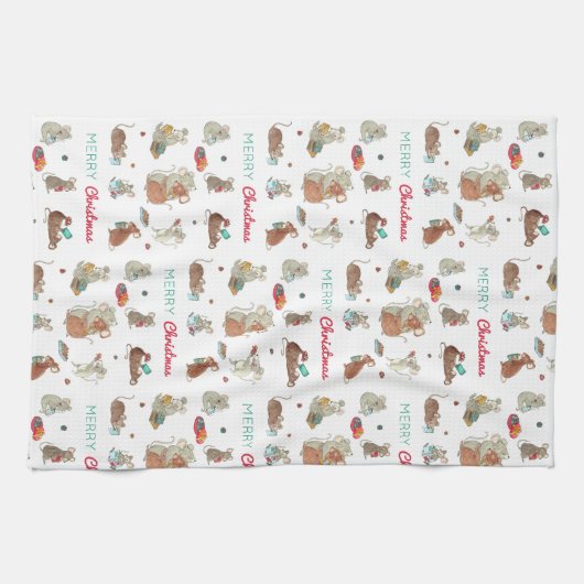 Vakantie feestdag kerstfeestdag theedoek (Horizontaal)