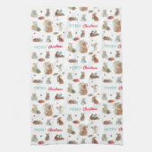 Vakantie feestdag kerstfeestdag theedoek (Verticaal)